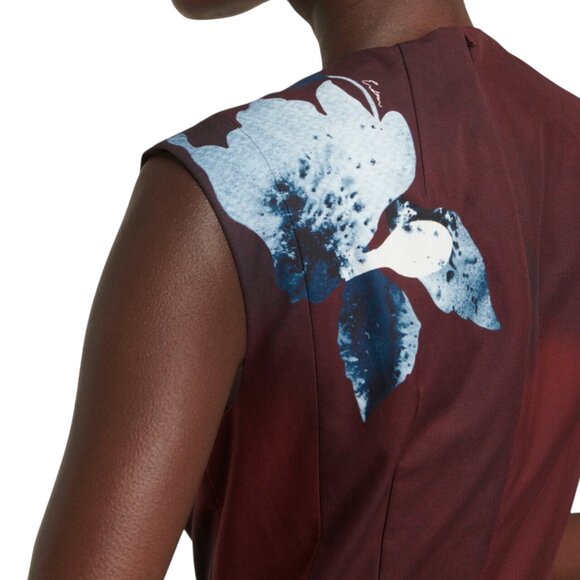 Erdem Floral cotton faille midi dress Size M NEW - Picture 8 of 12